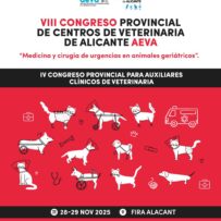 El VIII Congreso Provincial de Centros Veterinarios de Alicante (AEVA) centrará su atención en la “Medicina y cirugía de urgencias en animales geriátricos”